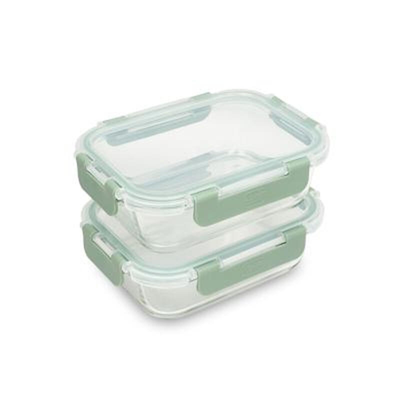 Addis Glass Food Storage Containers, 530ml, Dusty Pink, Set of 2