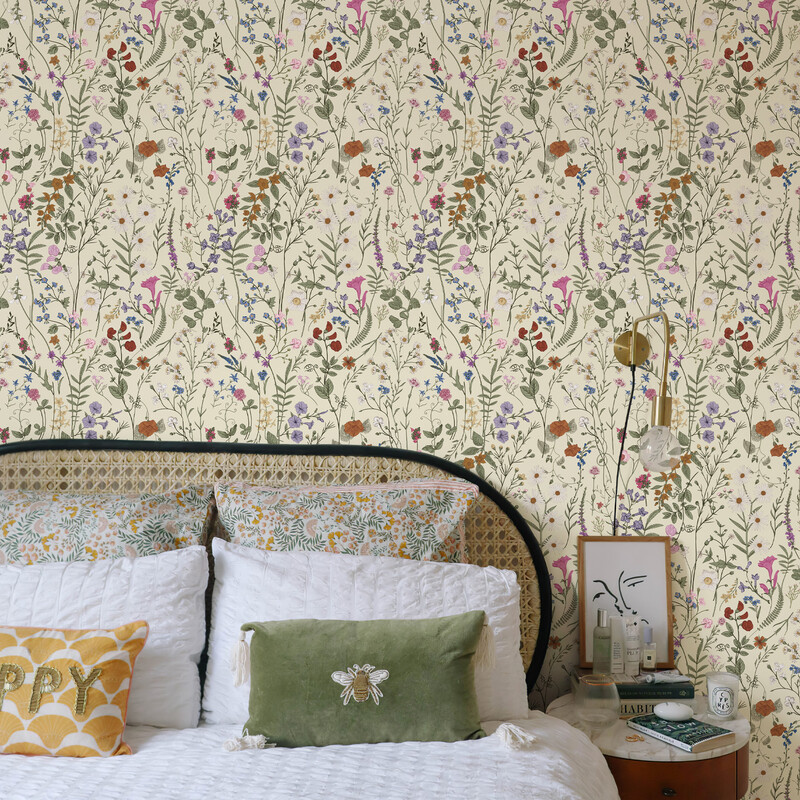 Blooming Peel and Stick Wallpaper Yellow 44x305cm 1 Roll