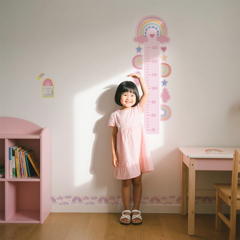 Rainbow Height Chart Wall Sticker 48x143cm 1 Sheet