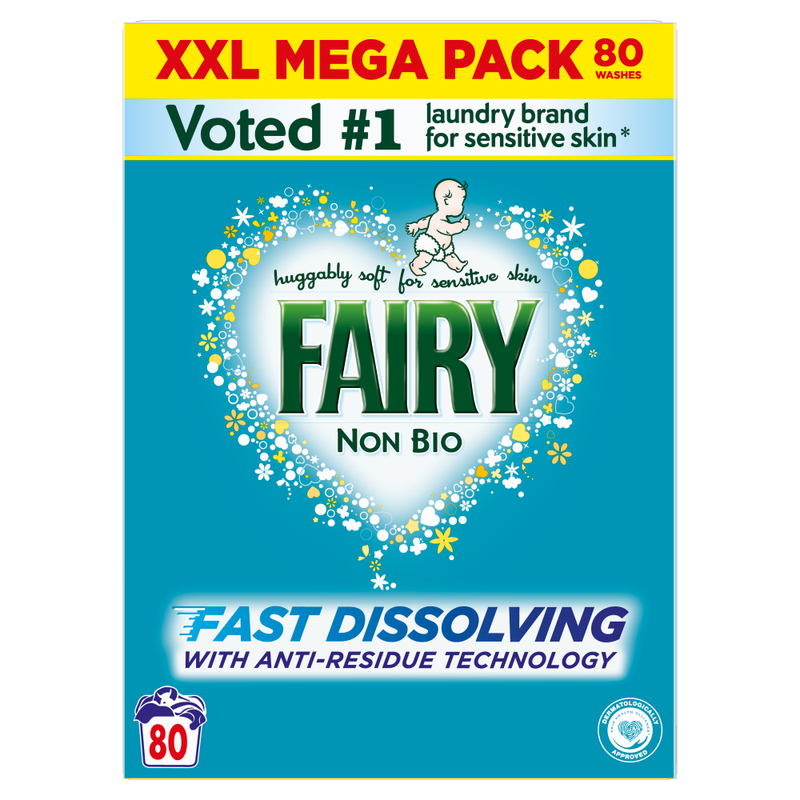 Fairy Light Non Bio Washing Powder 4Kg, 80 Washes