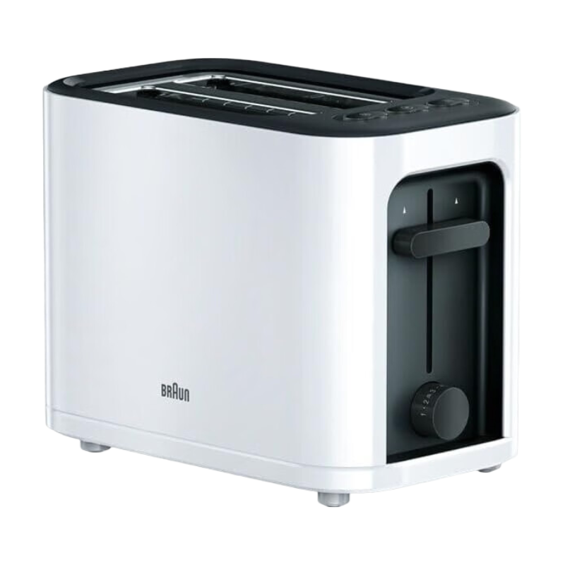 Braun HT3000WH Toaster 2 Scheibe(n) 1000 W Schwarz, Weiß