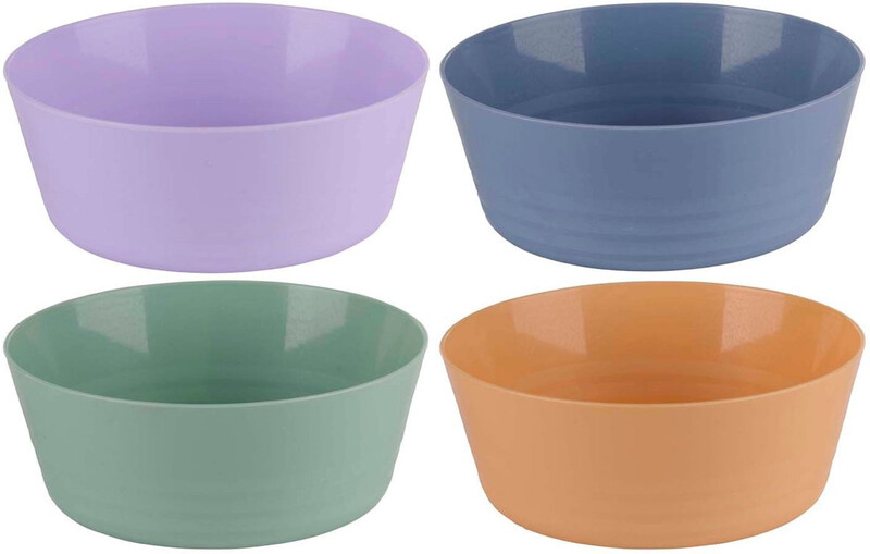 Alpina plastic kommen set – 4 stuks, 11,8 x 5 cm, meerdere kleuren