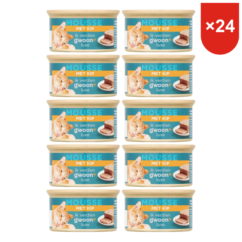 g'woon Mousse pour chat au poulet 85 g * 24
