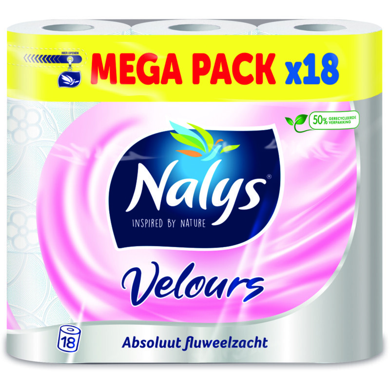 Nalys Velours 3 laags 18 rol in wazig poly (50% gerecycleerd)