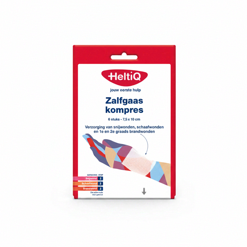 HeltiQ Zalfgaaskompres 7,5 x 10 cm 1 Karton 6 stuks