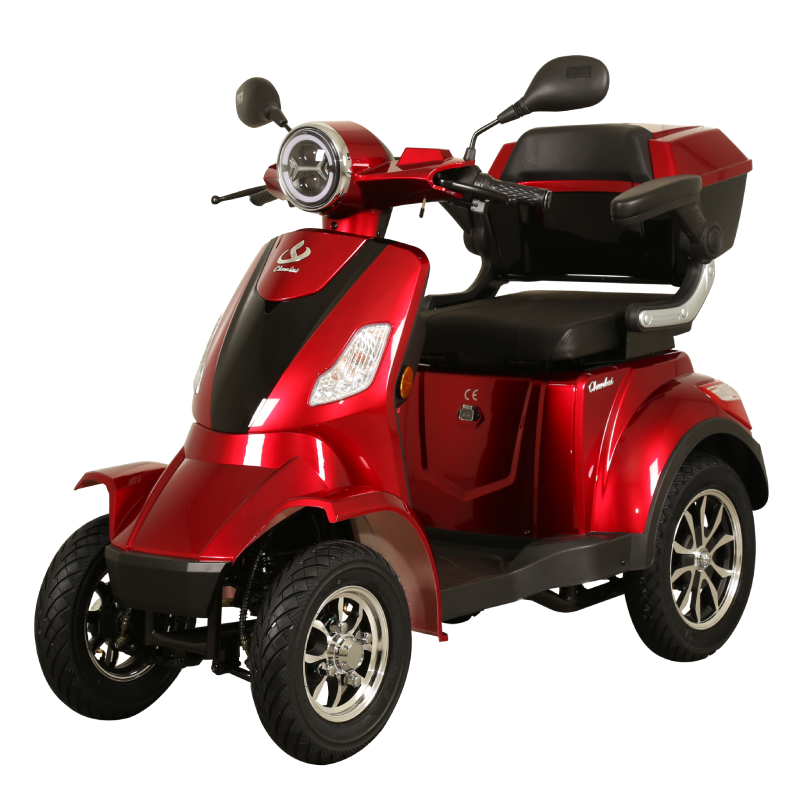 Chunlai CL-30ZR-60 4-Rad-Elektromobilitätsfahrzeug, EU-Typgeprüft L6e-A, 1000 W Motor, 60 V 20 Ah Herausnehmbarer Lithium-Akku, 25 km/h, Rot/Schwarz