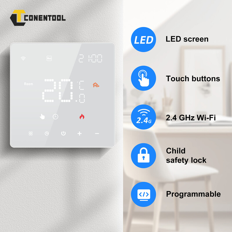 CONENTOOL ME81H WiFi Smart Thermostat für Warmwasser und Fußbodenheizung, 3 A Heizkörper-Aktuator-Controller mit Tuya Smart Life App, …
