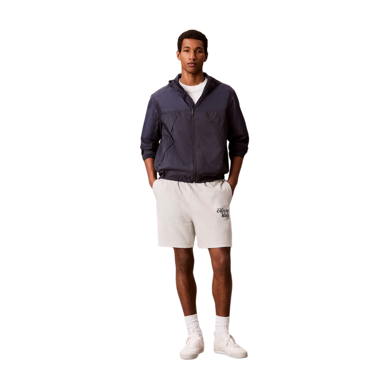 Calvin Klein Jeans Men Embroidered Logo Jogger Shorts - Snowy Heather