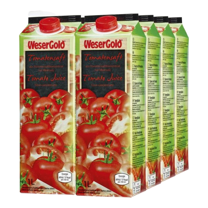 WESERGOLD Tomatensaft 8 x 1 L