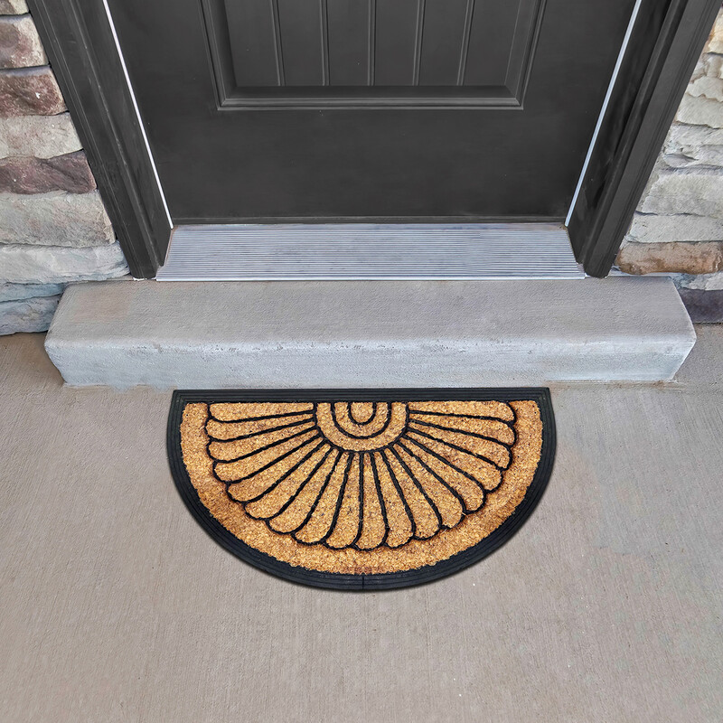 Doormat Fitzroy Half Moon Sunflower Coir/Rubber 40x70cm