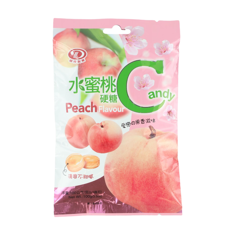Peach-Flavored Hard Candy 100g