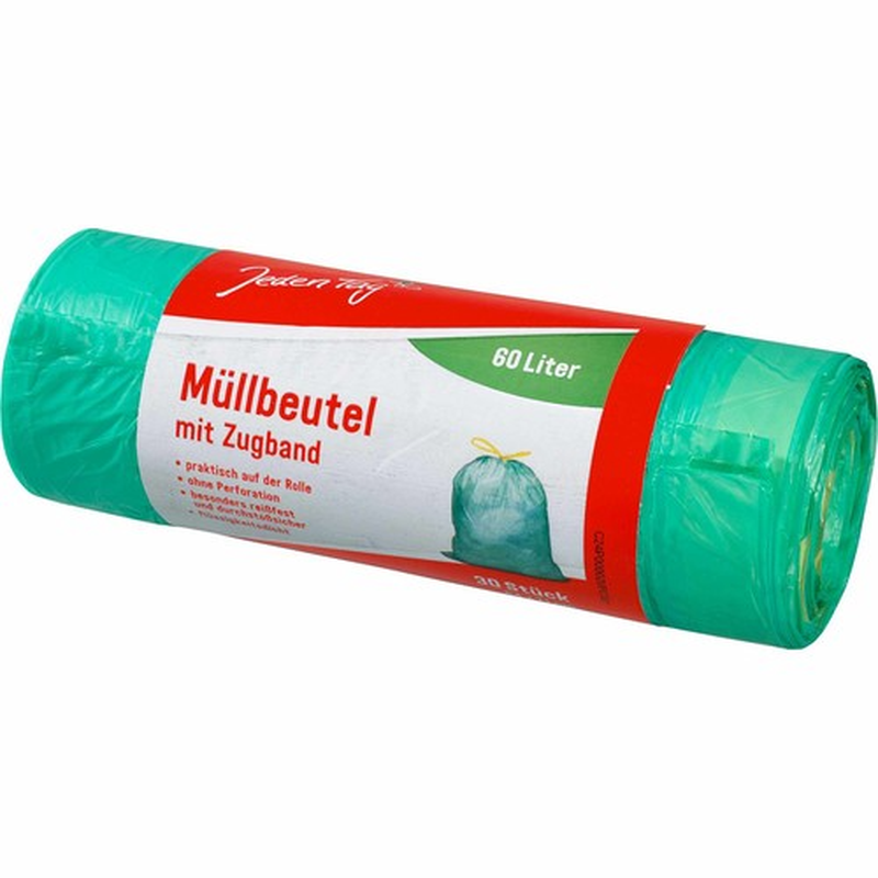Müllbeutel mit Zugband 60L