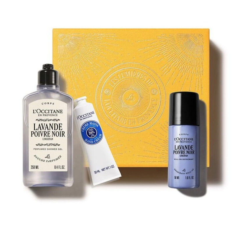 L'OCCITANE cadeauset voor lichaamsverzorging lavendel zwarte peper WHS Kerst 2025