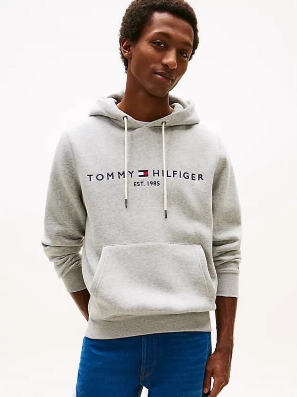 Tommy Hilfiger Core Tommy logo capuchontrui heren S cloud melange