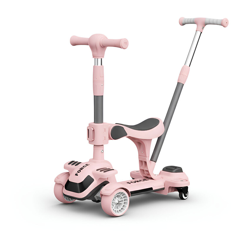 Toddler Scooter, Kick Scooter with Adjustable Seat & Parent Steering Handlebar, Anti