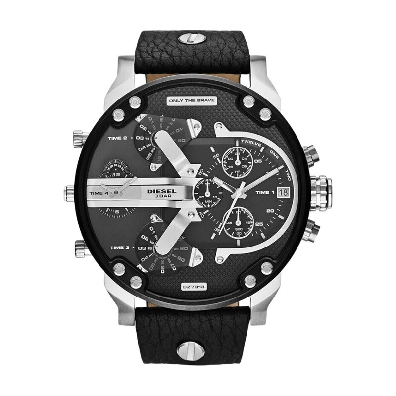DZ7313 Mr. Daddy 2.0 Chronograph Black Leather Strap Watch
