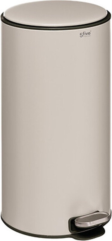 5five Delta Metalen Prullenbak - 30L, lichtbeige