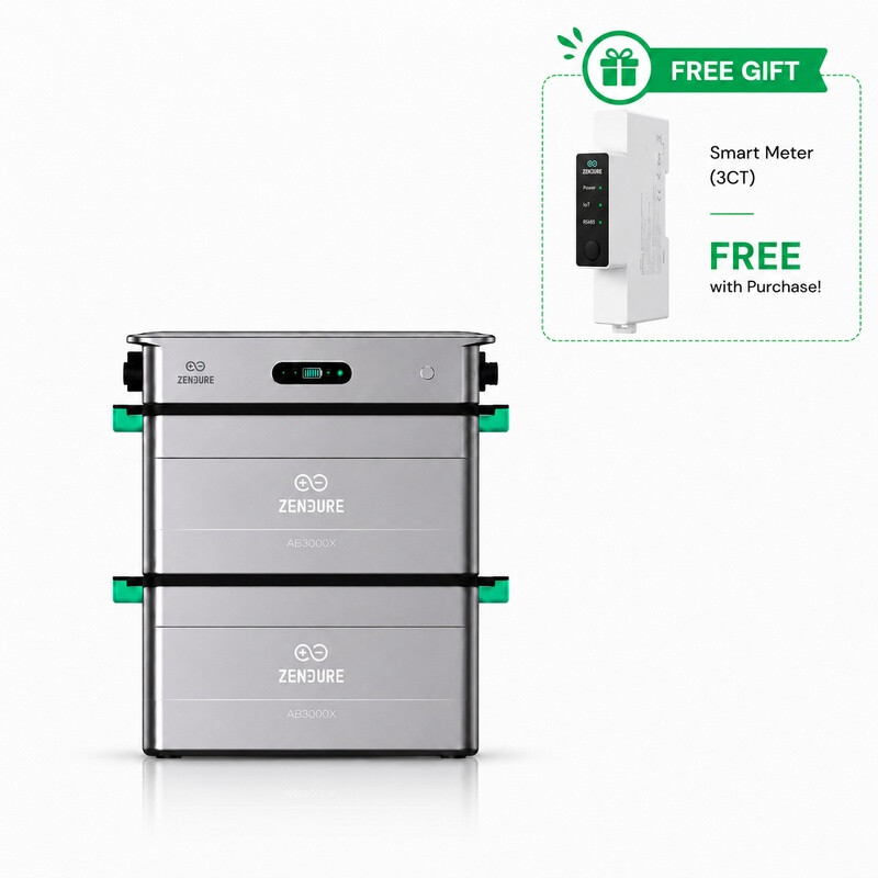 [Neuheit Vorkauf. Exklusiver 999 €] Joybuy Version Zendure SolarFlow 2400 AC mit 2× AB3000X Akkus, 5,76 kWh, Kostenloser Smart Meter