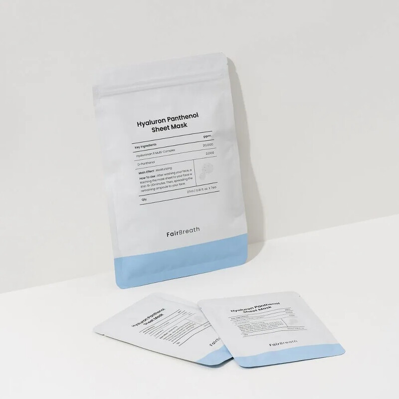FairBreath Hyaluronsäure- und Panthenol-Gesichtsmaske 27ml (7er-Pack)