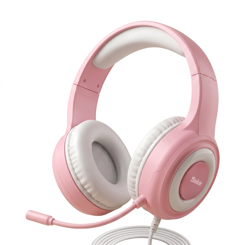 Siukie CH25 Casque Gaming - Micro à Réduction de Bruit, Haut-Parleur 50 mm, Filaire Circum-Auriculaire avec USB & Prise 3,5 mm, Rétroéclairage LED Bleu, Son Surround Stéréo pour PS5, PS4, Xbox, Switch, PC