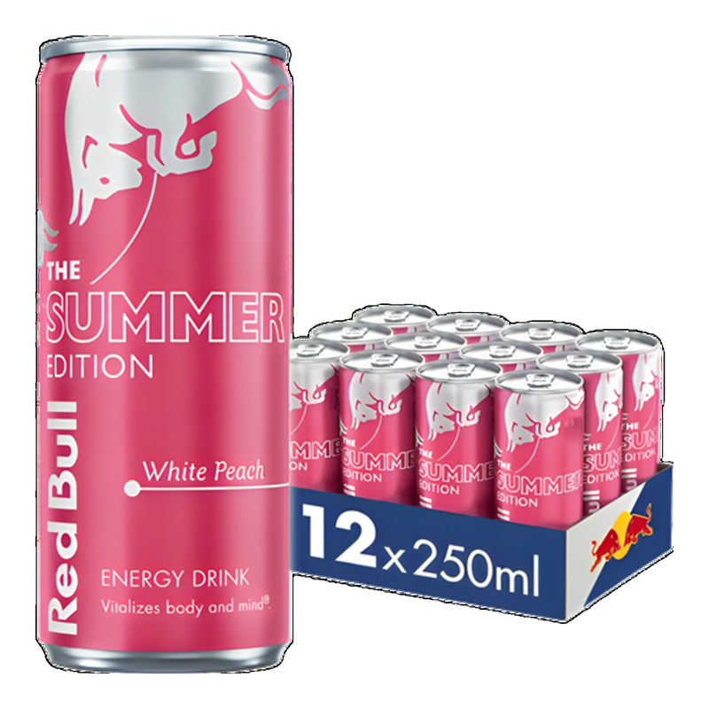 Red Bull Zomereditie Witte Perzik Energiedrank - 12 x 250 ml