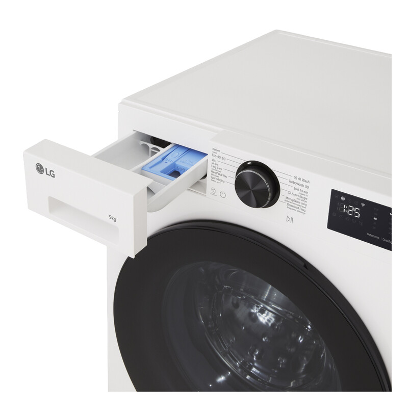 LG F4X5009TWB Vrijstaande Wasmachine - 9 kg Capaciteit - Direct Drive - 6Motion - Stoom - A - Zilveren Afwerking