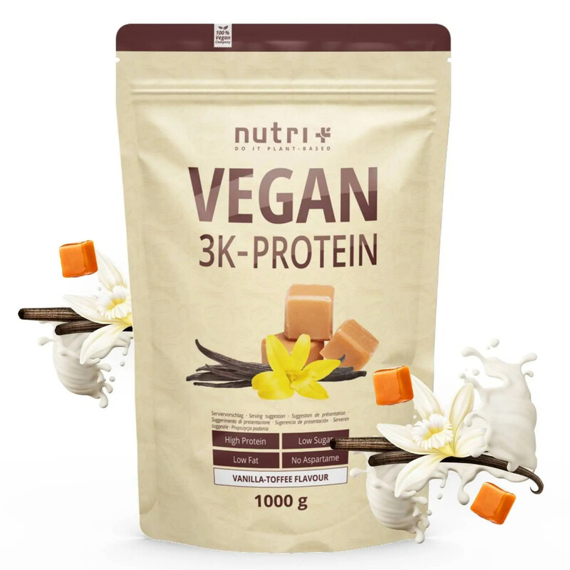 Nutri+ 3K Proteinpulver Vegan 1 kg Vanille-Toffee
