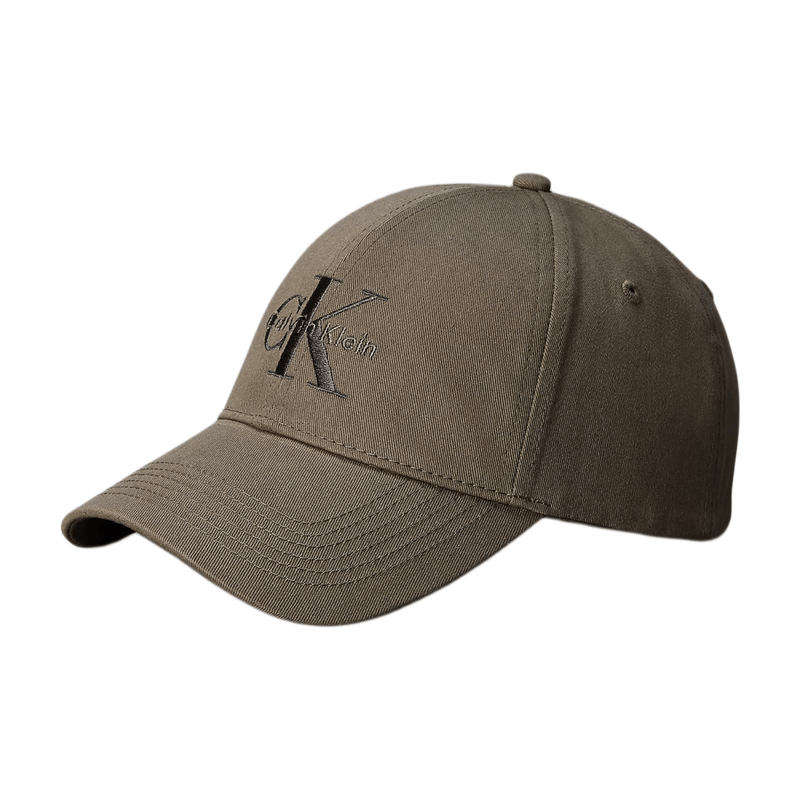 Calvin Klein Embroidered Monogram Logo Twill Cap - Dusty Olive