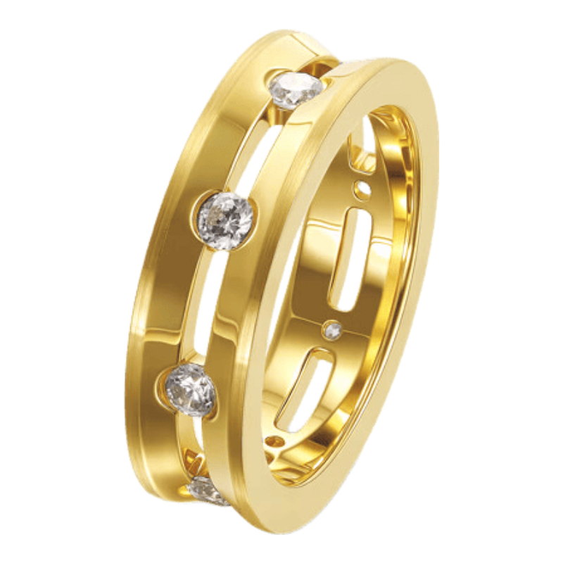 Bague Dual halo Argent Couleur Jaune