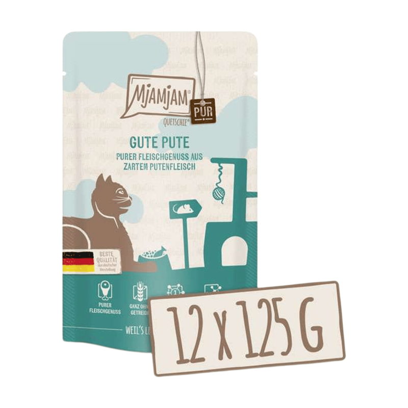 MjAMjAM - Quetschie - Pure vleestraktatie - Pure goede kalkoen 125 g*12