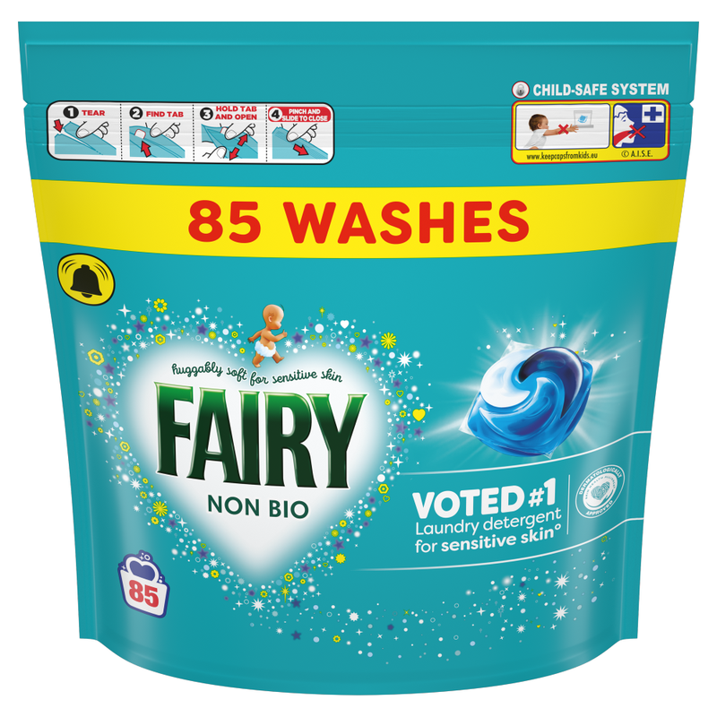 Fairy Non Bio Washing Liquid Pods, For Sensitive Skin 85 Washes
