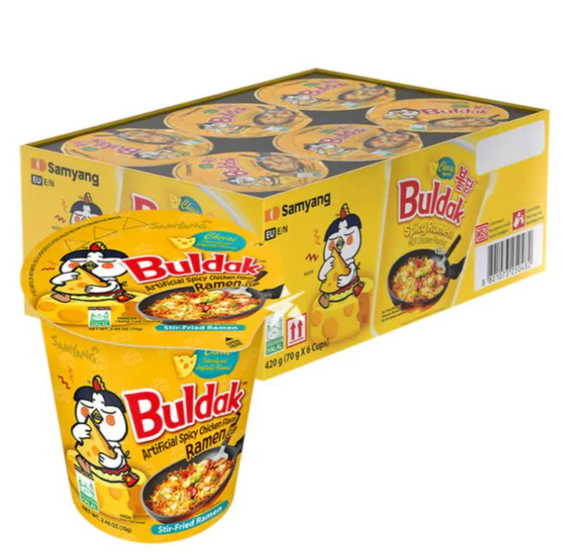 Samyang Buldak Hot Chicken Ramen Cheese Small Bowl 70G X 6