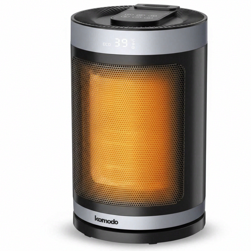 Elektroheizung 1500 W - Keramik-Heizlüfter - Heizgerät - Fernbedienung und Timer-Funktion - 70°-Drehfunktion - Komodo