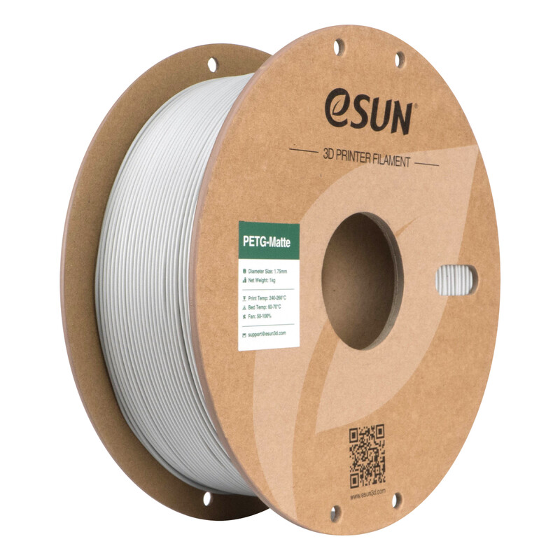 eSUN Mat PETG 3D-printing Filamenten 1,75 mm - Betongrijs 1 kg, Kosteneffectief Matte Afwerking Inlopend 3D-printing Materiaal Geschikt Voor Buiten Snelle Levering