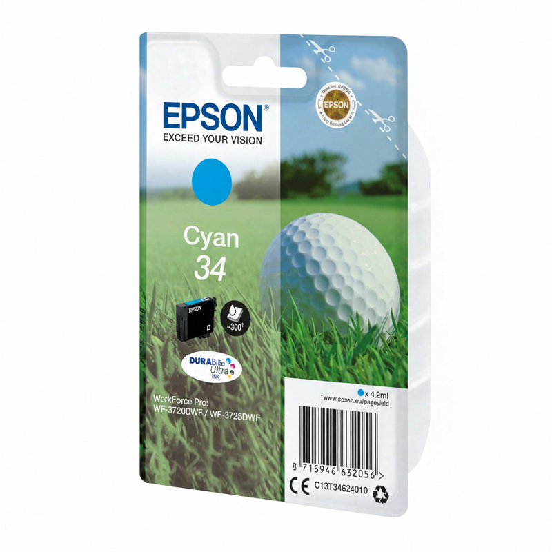 Epson Golf ball enkelverpakking cyaan 34 DURABrite Ultra inkt