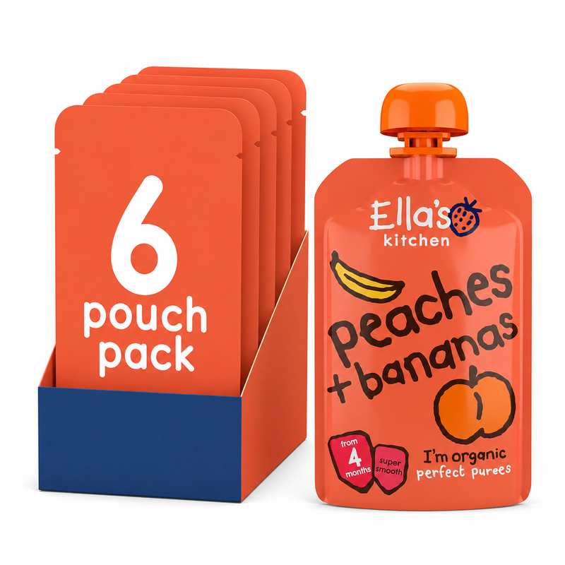 Ella's Kitchen BIO Perzik Banaan 4 M+ 120 g x 6