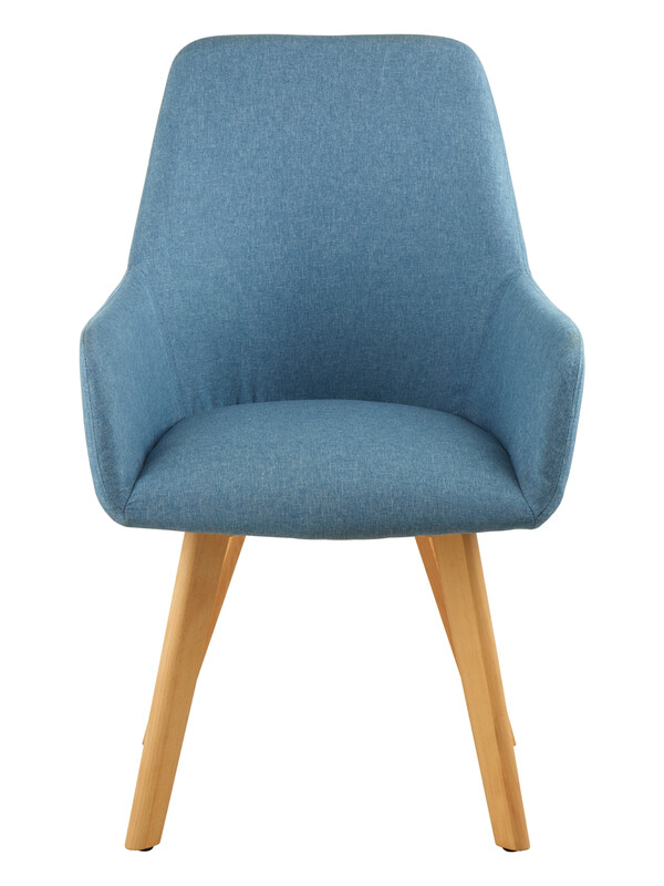 Interiors by Premier Dining Chair with Arms Stockholm Beechwood Legs Sky Blue/Natural