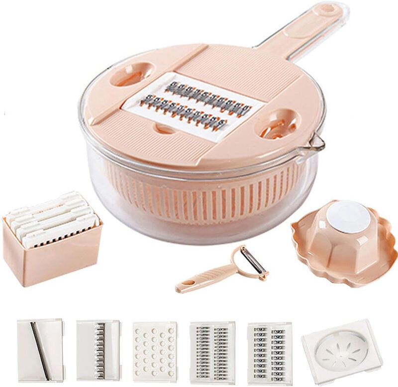 3-in-1 Vegetable Slicer Mandoline Adjustable Thickness Kitchen Gadget Orange