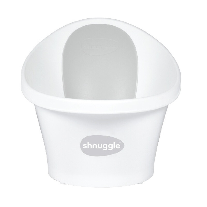 Baby Bath with Plug White/Grey