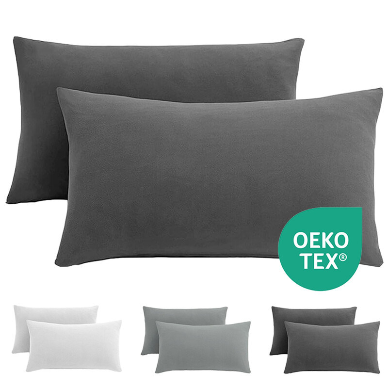 Basics 50x75cm Pillowcases Set of 2， Super Soft Easy Care Microfiber，Envelope Closure