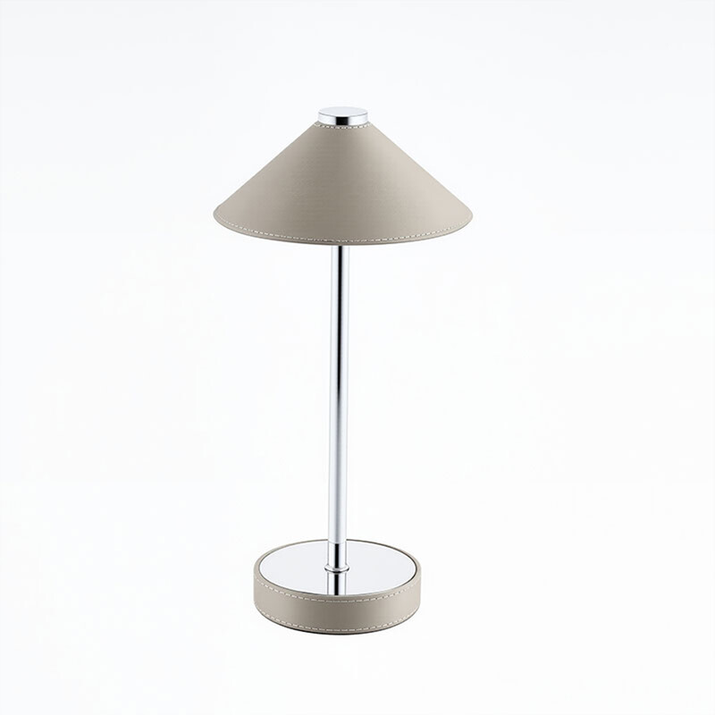 Witte leren tafellamp