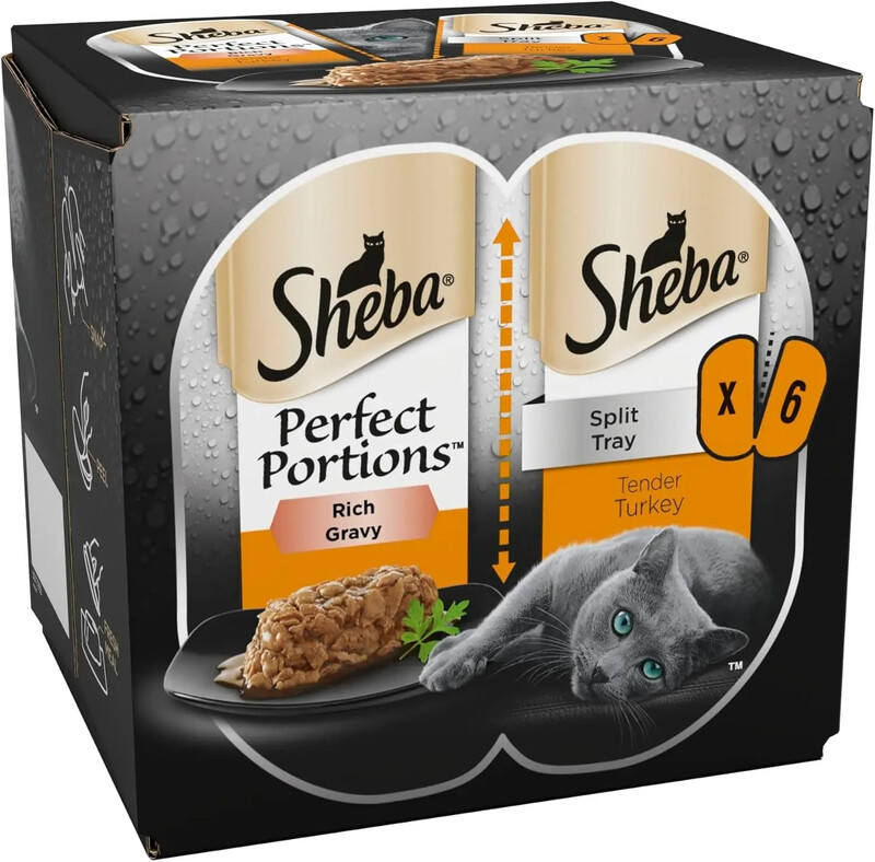 PERFECT PORTIONS Adult Wet Cat Food Turkey Chunks 6 x 37.5g
