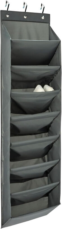8 Tier Over the Door Shoe Organizer, Dark Grey