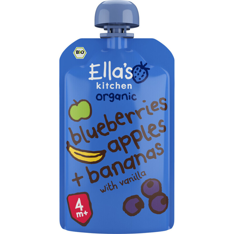 Ella's Kitchen BIO Blauwe bessen Appels Bananen 4P 120GR