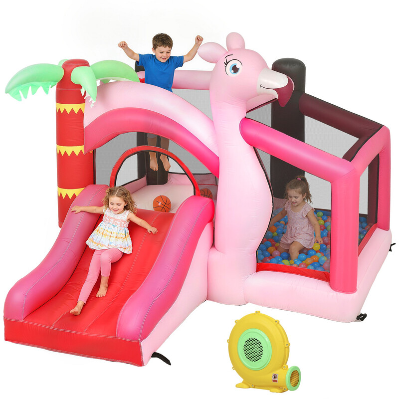 346-025V70PK AIYAPLAY Bouncy Castle for Kids with Slide, Ball Pit and Basketball Hoop
