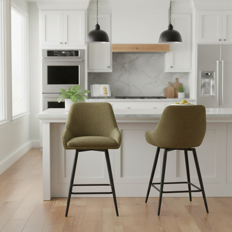 Bar Stools Oscar Olive Green 2pcs