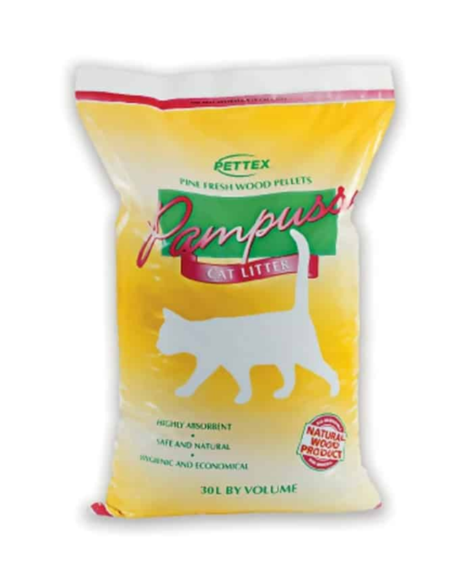 Pampuss 100% Natural Pine Wood Pellet Cat Litter 30 Litre
