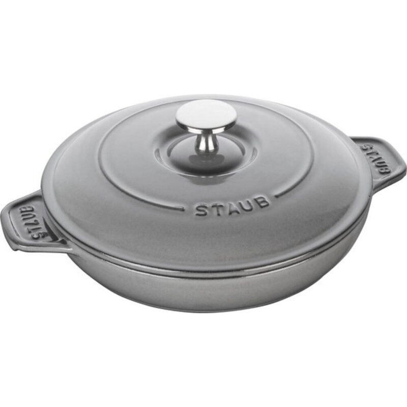 STAUB runder Auflaufform mit Deckel gefertigt (Graphitgrau)