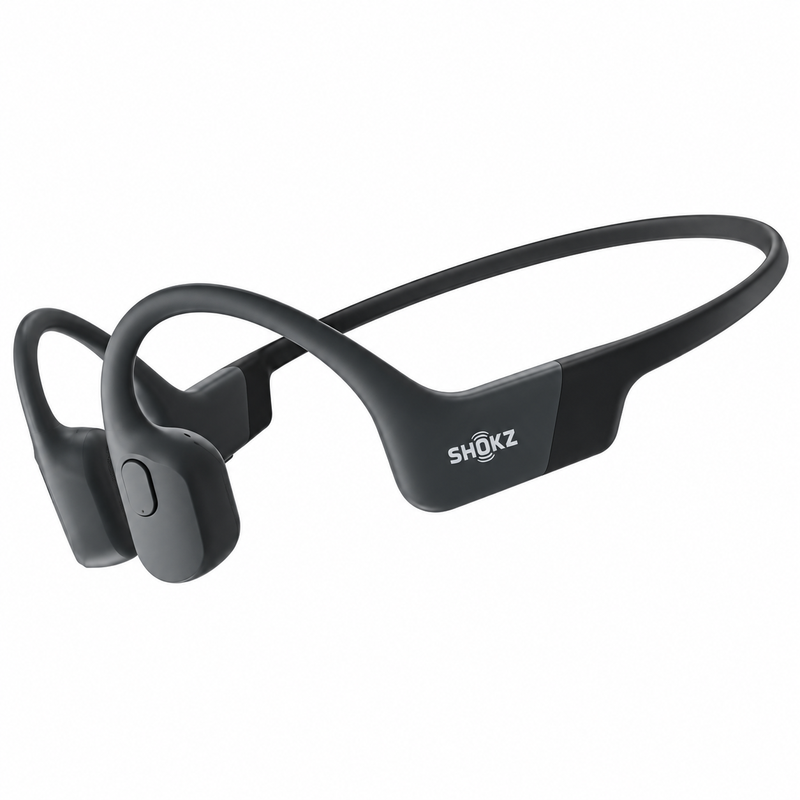 Shokz OpenRun Mini Black Bone Conduction Headphones, 26g Lightweight, IP67 Waterproof, 8H Battery, 10 Mins Fast Charging
