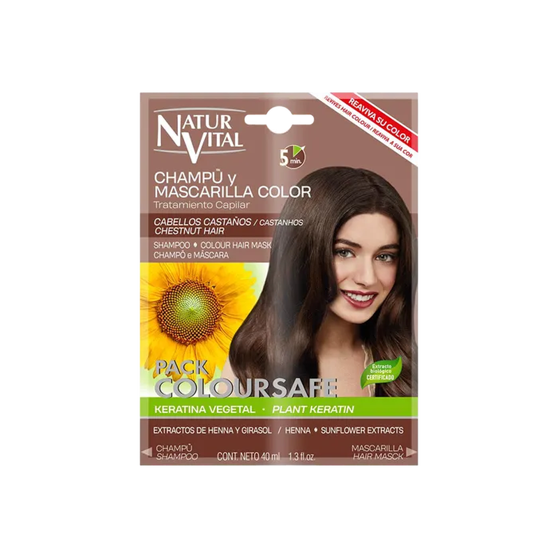 Natur Vital Coloursafe Coloration capillaire permanente châtain - 40 ml
